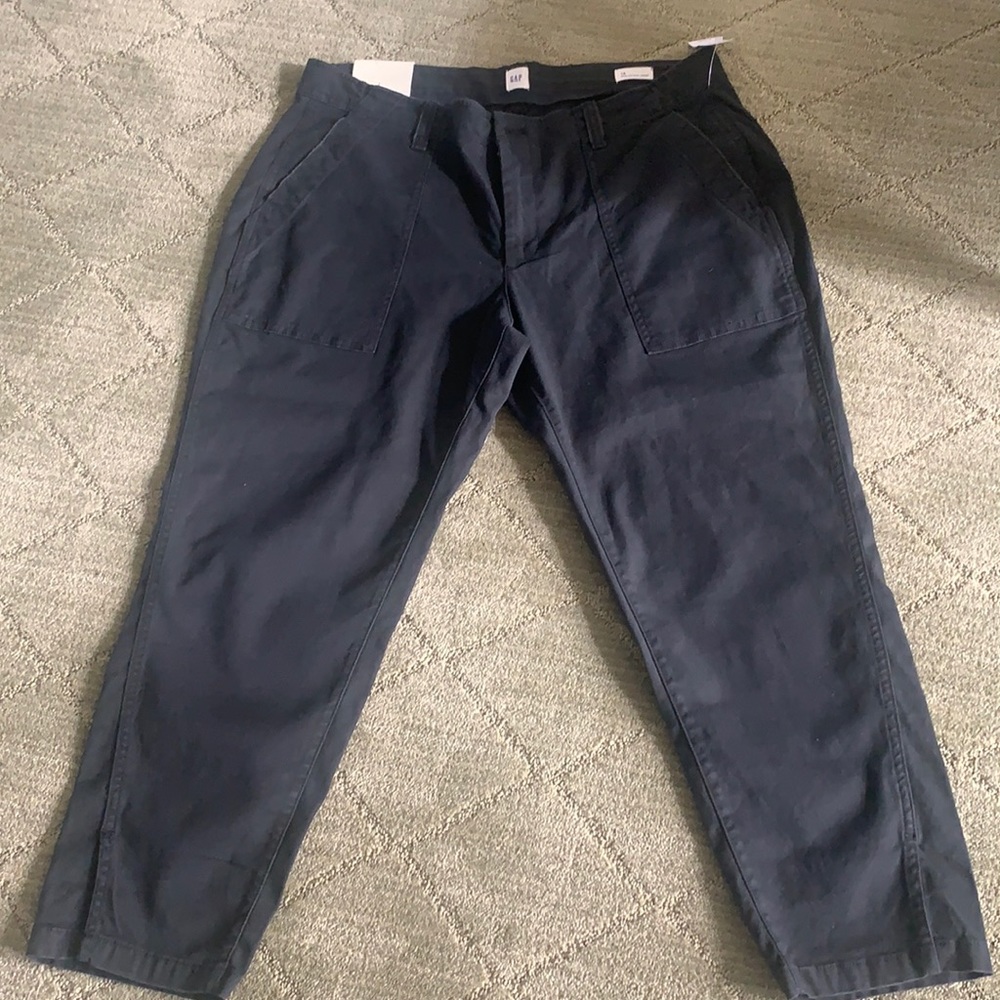 Black crop girlfriend pants